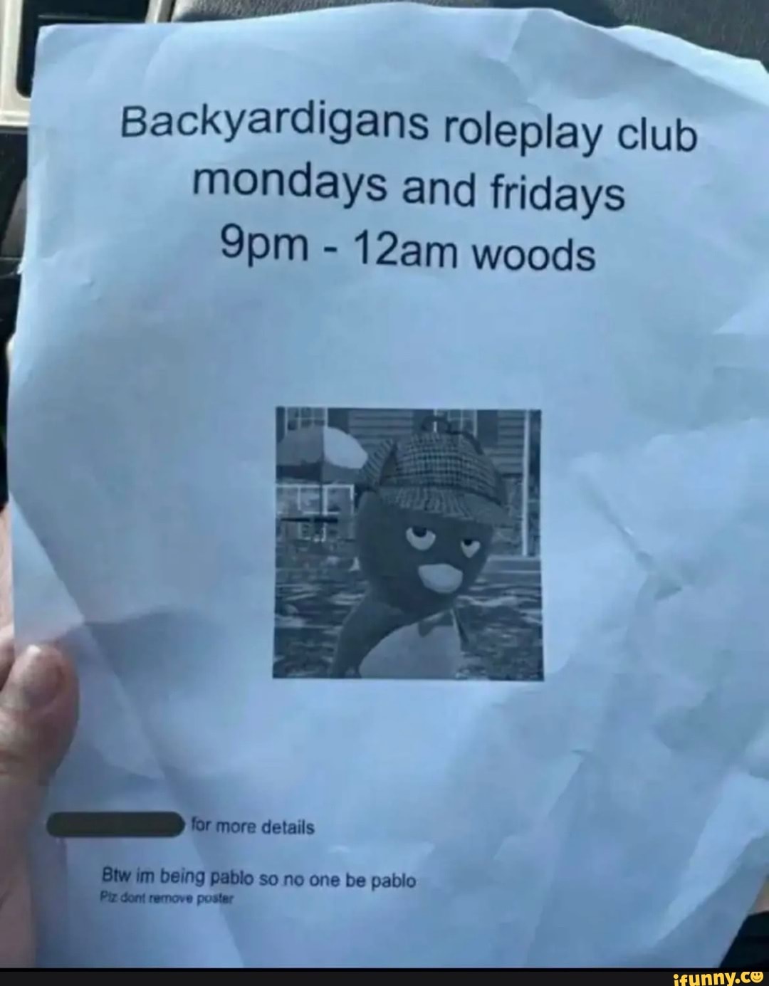 Backyardigans roleplay club mondays and fridays 12am woods im being