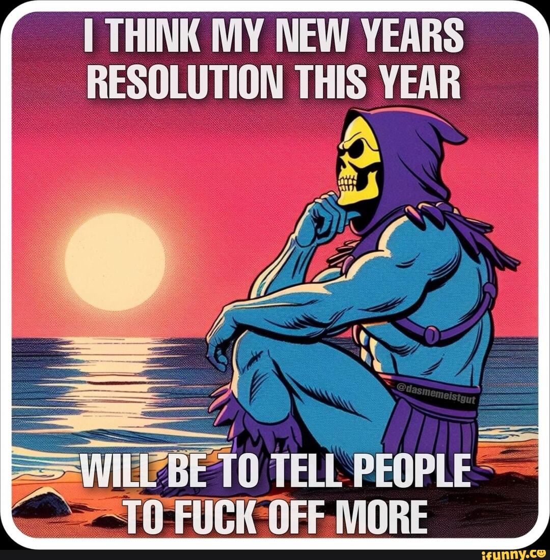 THINK MY NEW YEARS RESOLUTION THIS YEAR WIL TO TELL PEOPLE FUCK OFF MORE -  iFunny