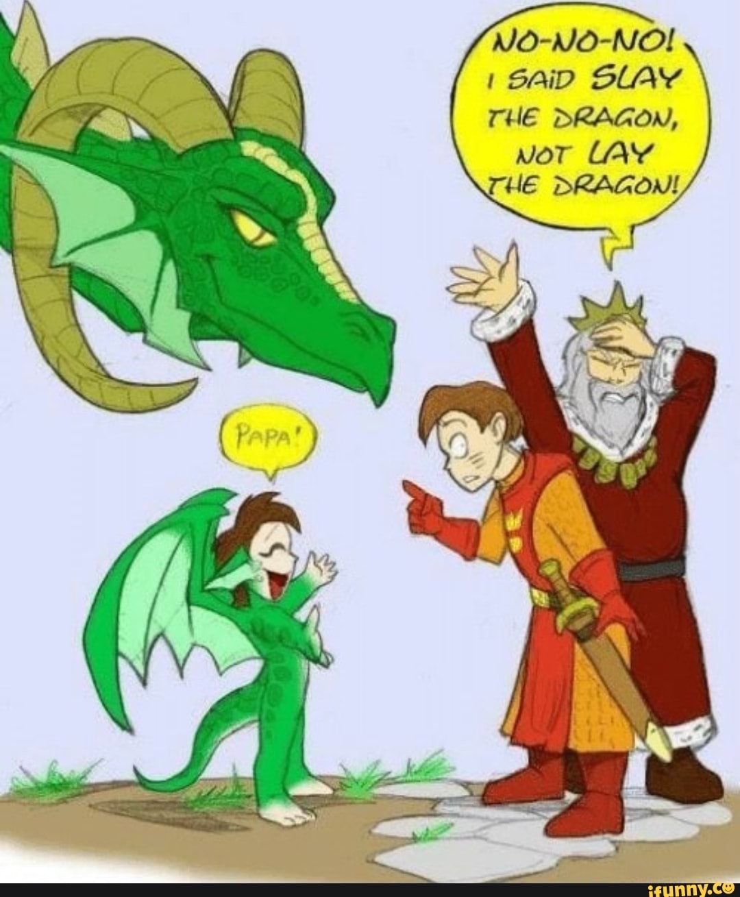 Комикс про рыцаря и дракониху