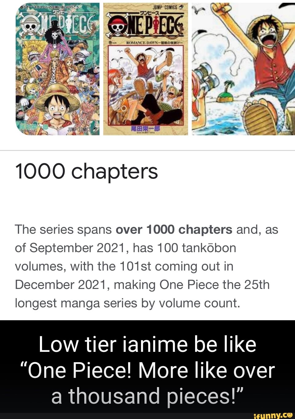 Longest Manga Series By Volume Count 1000 chapters The series spans over 1000 chapters and, as of September