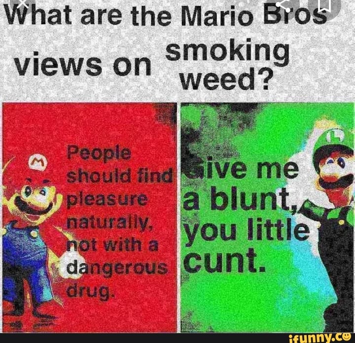 What are the Mario Bros smoking weed? views on - iFunny