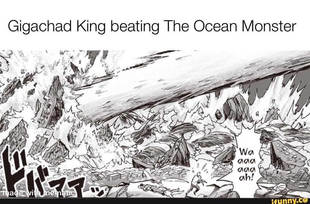 Gigachad King beating The Ocean Monster - )