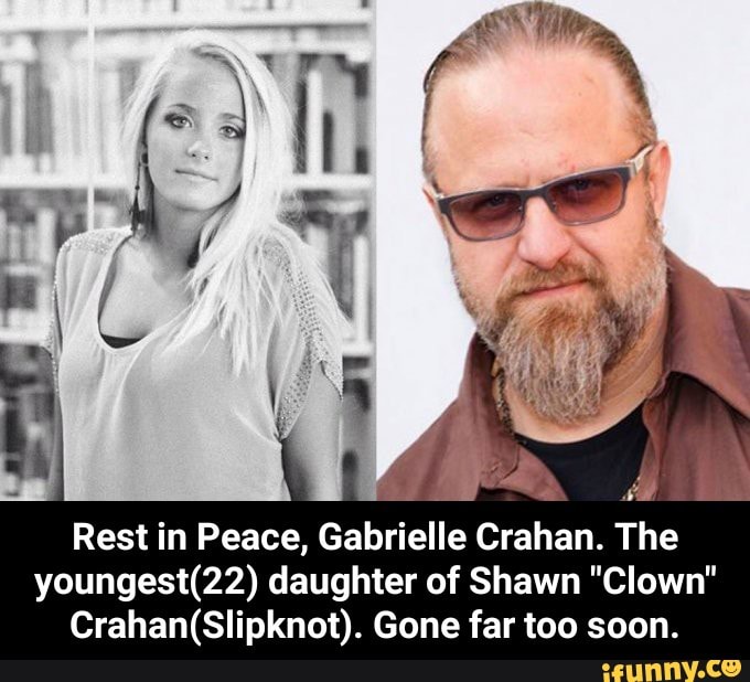 Rest in Peace, Gabrielle Crahan. The youngest(22) daughter of Shawn