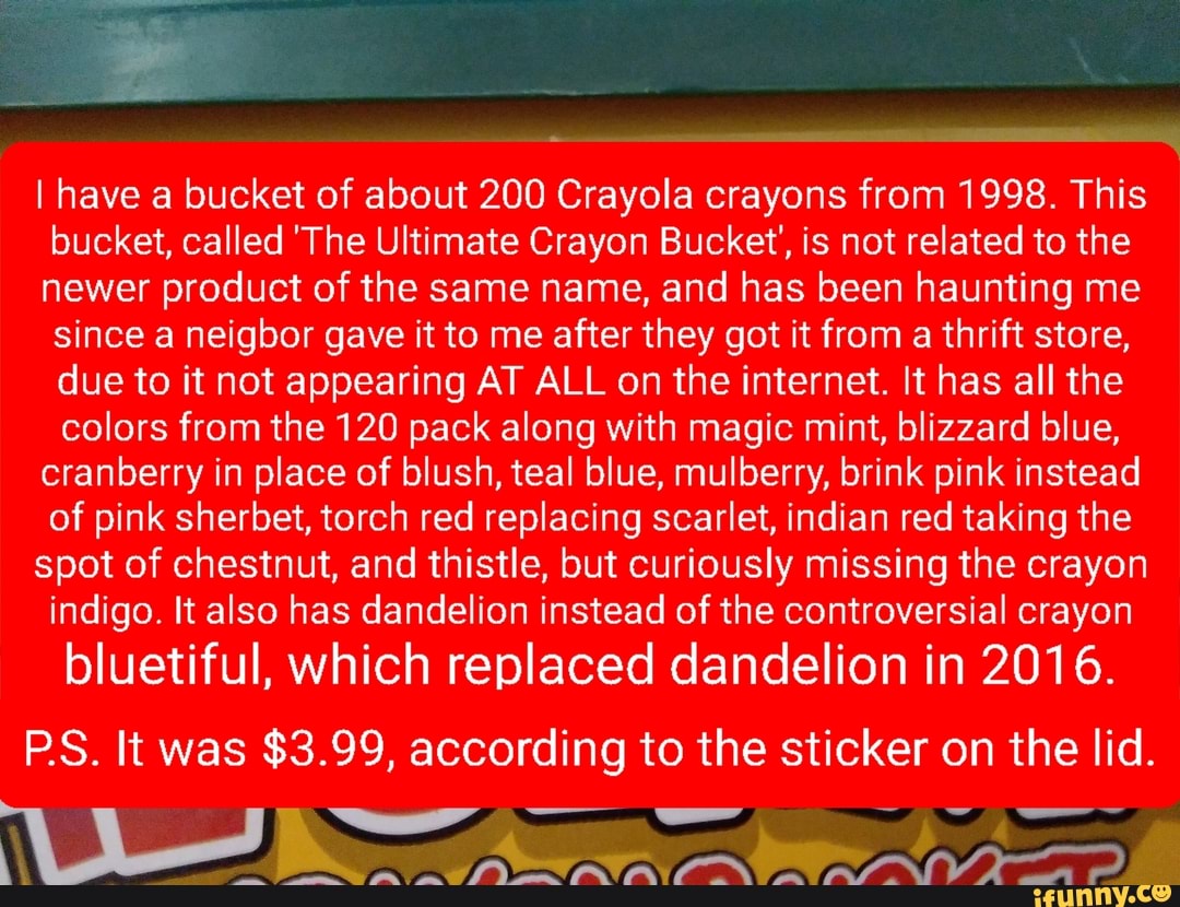 Crayola Ultimate Crayon Bucket 200 Crayons