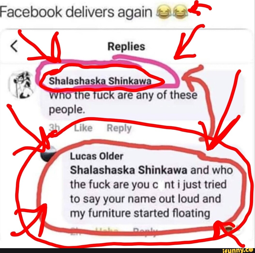 Facebook delivers again = \ Replies are any of th people. Lucas