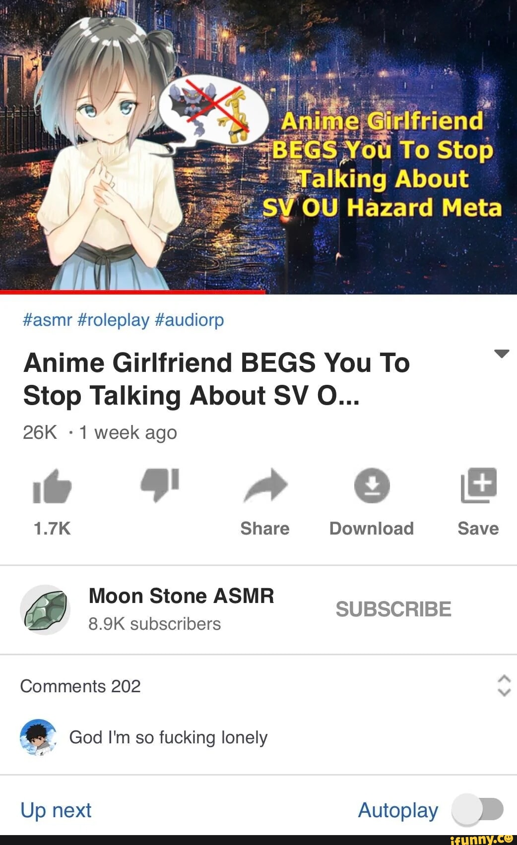 asmr #roleplay #audiorp About Anime Girlfriend BEGS You To Stop Talking  About SV O... - 1 week