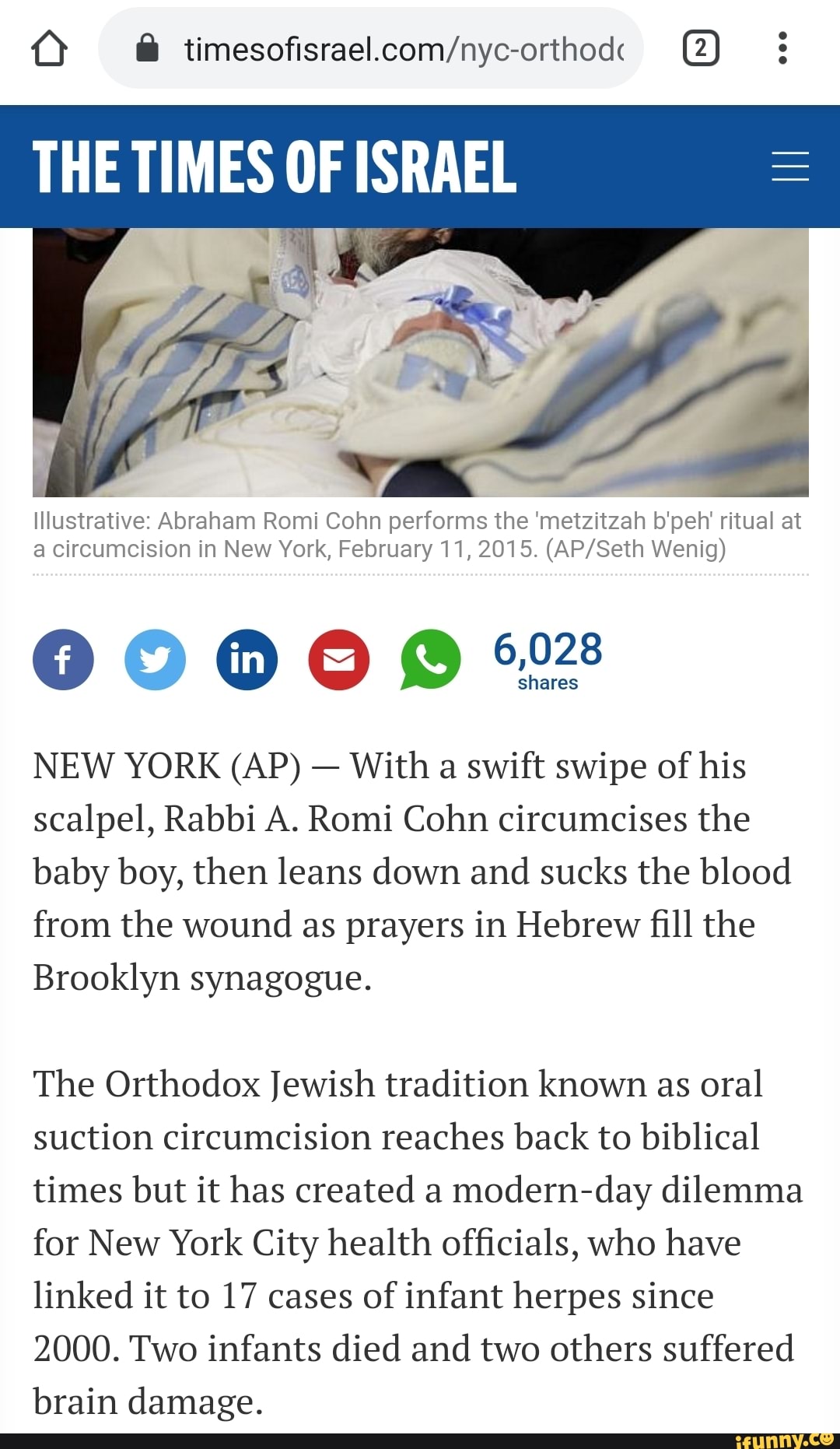 THE TIMES OF ISRAEL Illustrative Abraham Romi Cohn performs the