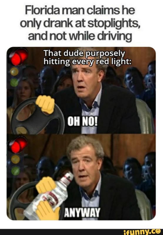 Florida man claims he only drank at stoplights, and not while driving