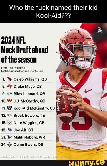 2024 NFL Mock Draft: Caleb Williams, Drake Maye, and Quinn Ewers