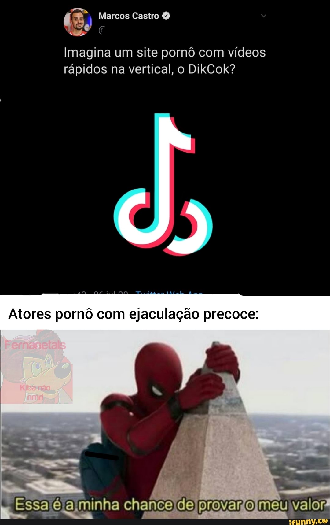 rápidos na vertical, o DikCok?
Atores pornô com ejaculação precoce: