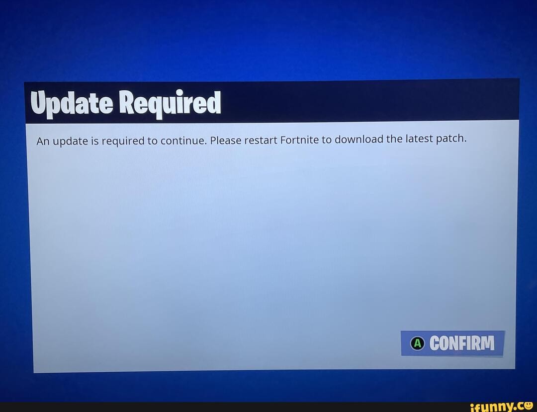 Update Required) An update is required to continue, Please restart 