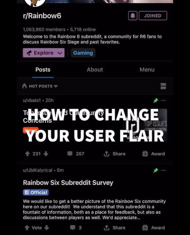 1,063,960 members 5,718 online Welcome to the Rainbow 6 subreddit, a
