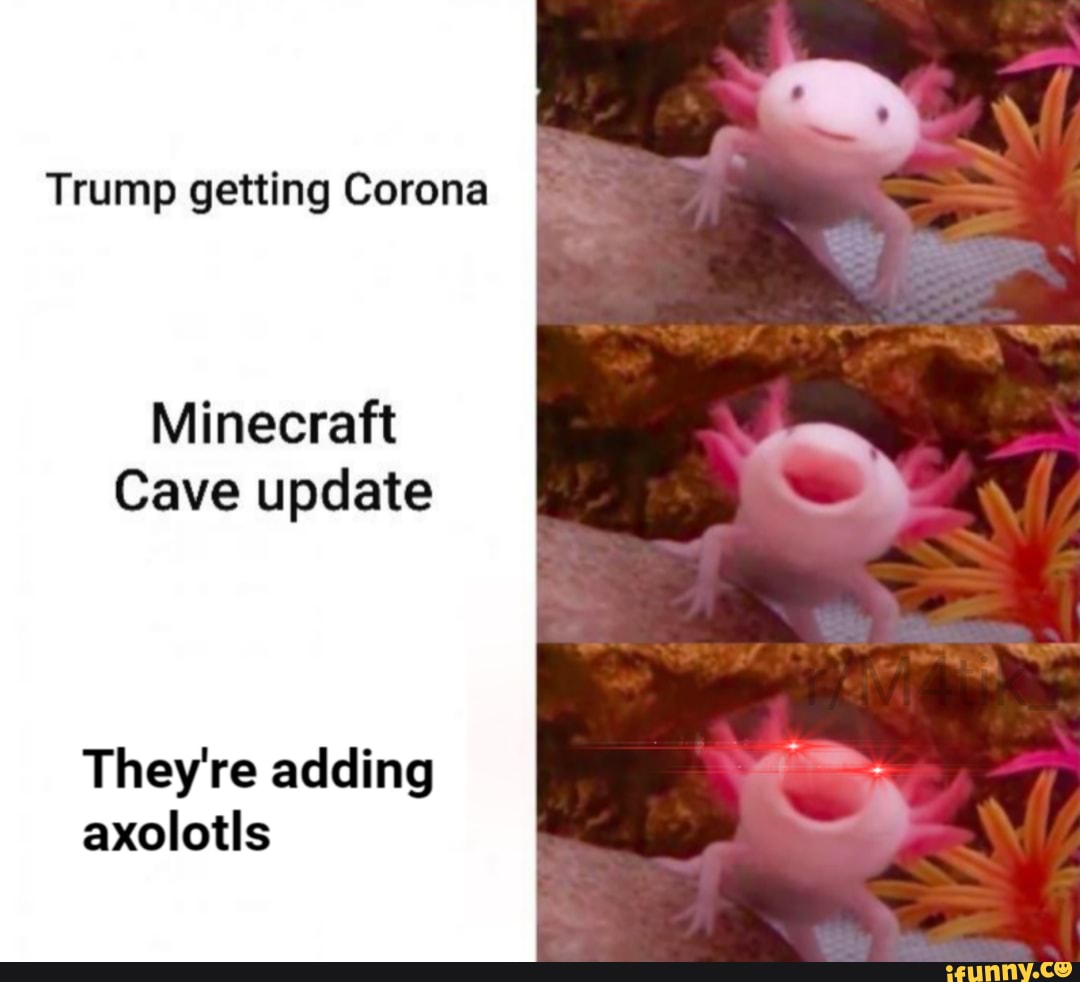 Trump Getting Corona Minecraft Cave Update They Re Adding Axolotls Ifunny
