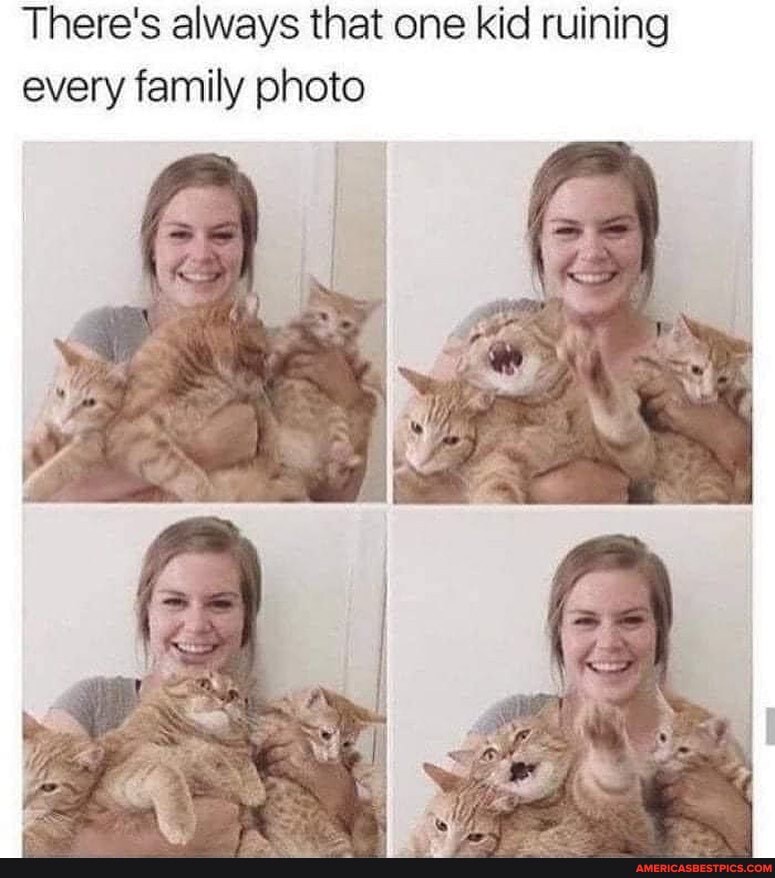 There's always that one kid ruining every family photo