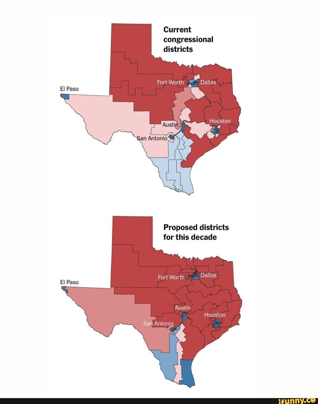 Lets Talk About Texas Current Congressional Districts Paso Fort Worth Dallas San Antonio 2868
