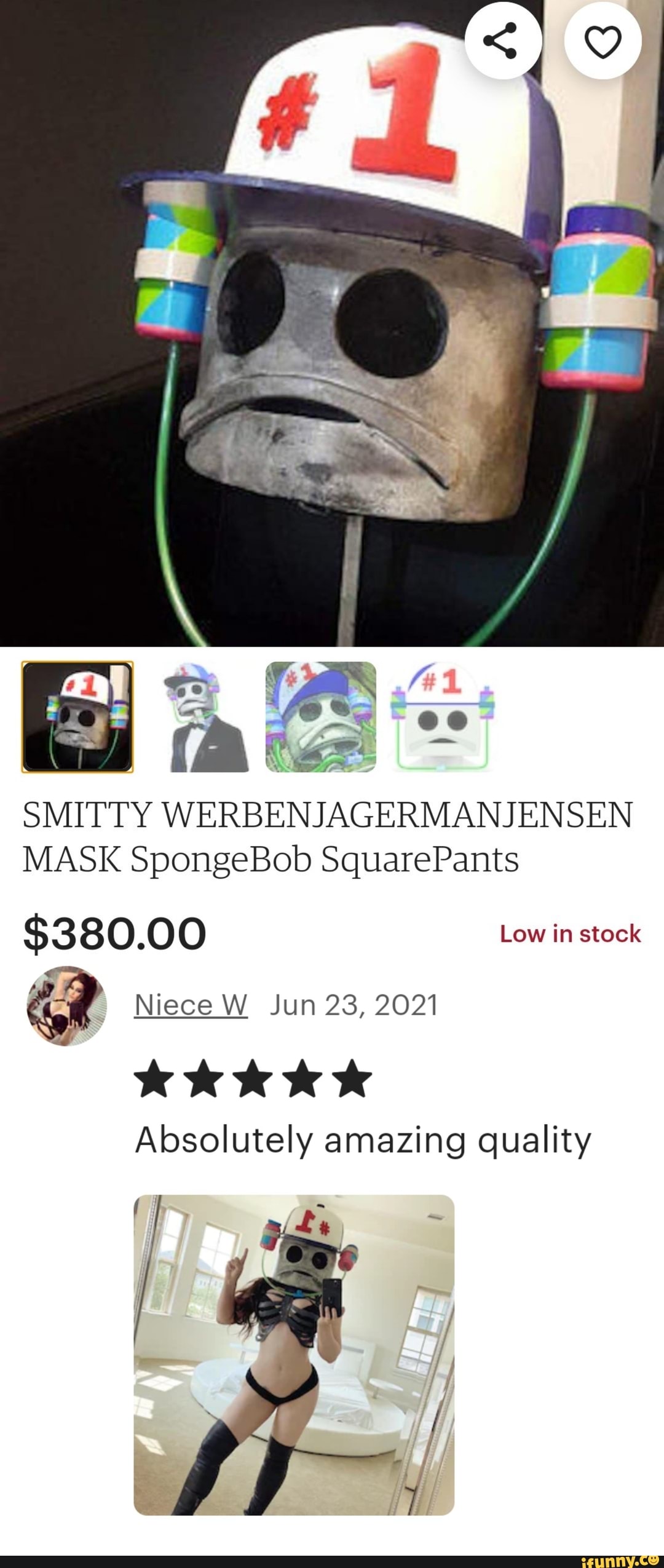 SMITTY WERBENJAGERMANJENSEN MASK SpongeBob SquarePants 380.00 Low in stock Niece W Jun 23, 2021