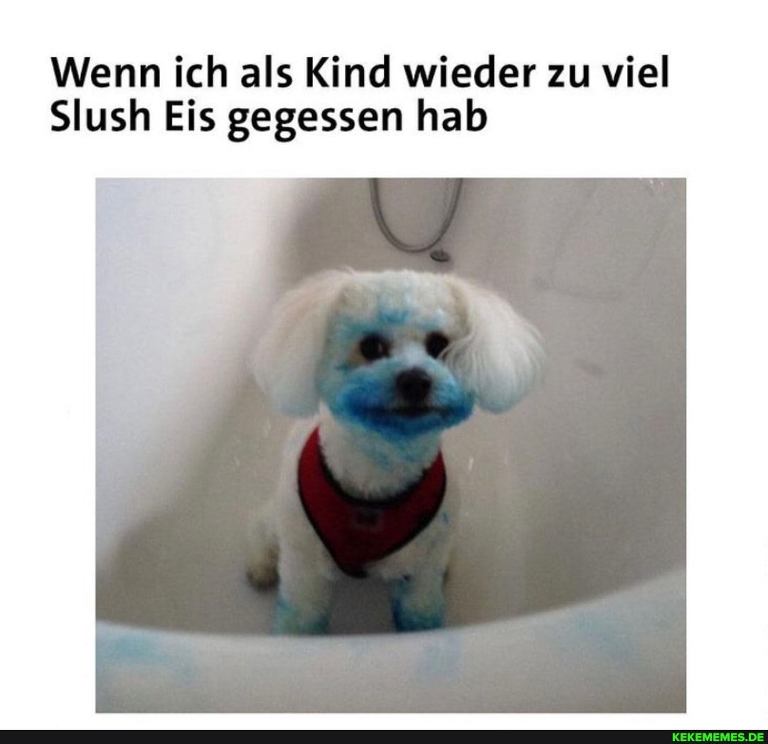 Wenn ich als Kind wieder zu viel
Slush Eis gegessen hab
