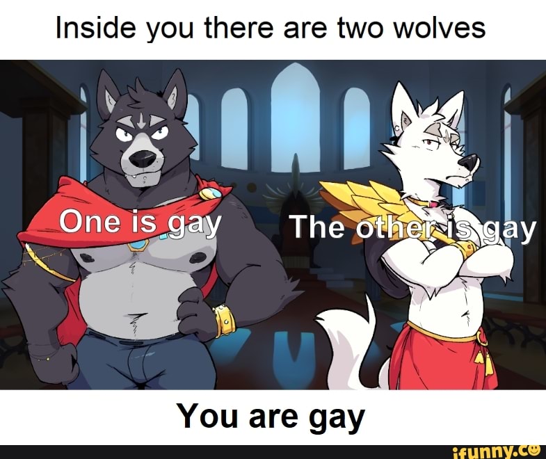Inside you there are two wolves You are gay.