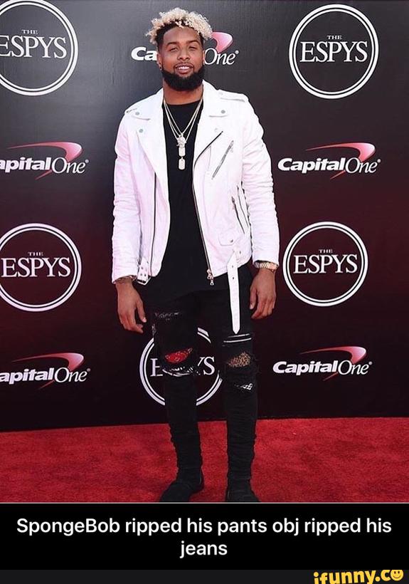 SpongeBob ripped his pants obj ripped his jeans SpongeBob ripped his