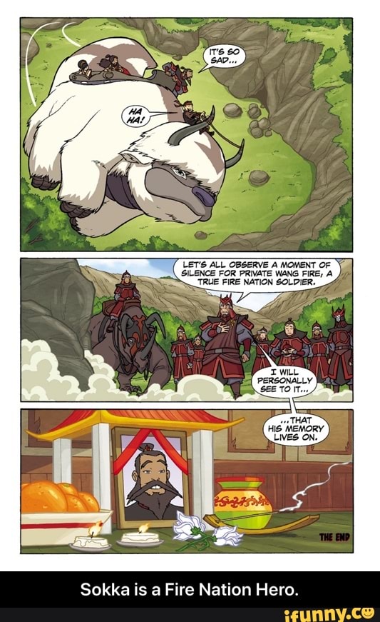 Sokka is a Fire Nation Hero. - Sokka is a Fire Nation Hero.