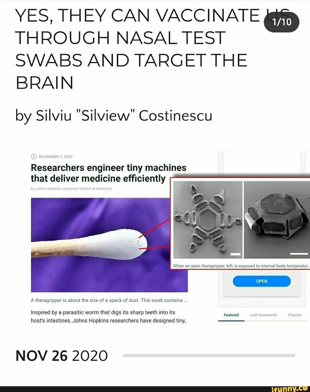 YES, THEY CAN VACCINATE THROUGH NASAL TEST SWABS AND TARGET THE BRAIN by  Silviu 