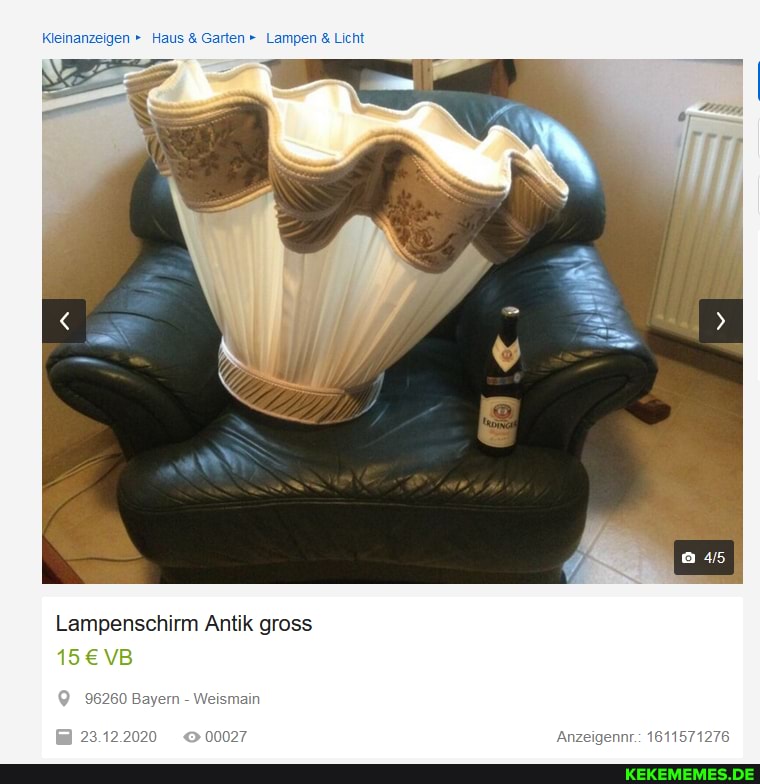 Kleinanzeigen arten Lampen & Licht
Lampenschirm Antik gross