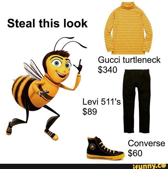 Steal this look Gucci turtleneck $340 Levi 511's $89.