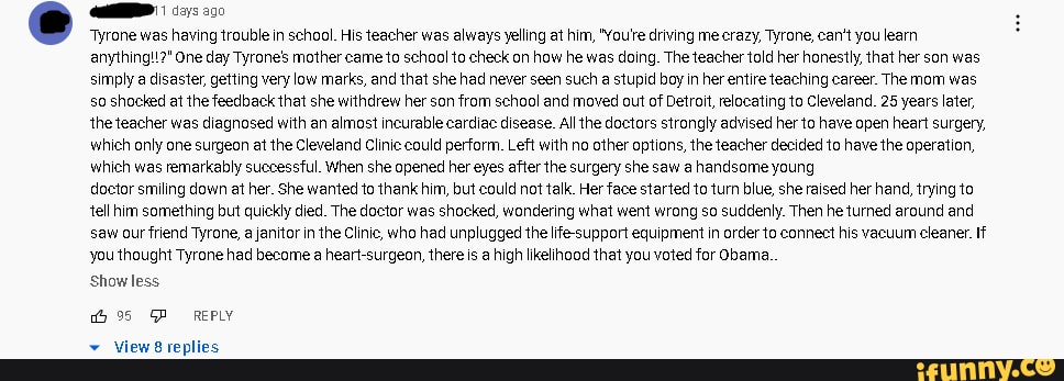 200 Tyrone was having trouble in school. His teacher was always yelling ...