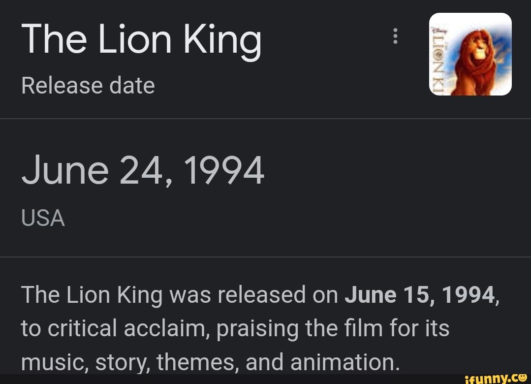 The Lion King Release Date June 24 1994 USA The Lion King Was Released the-lion-king-release-date-june-24-1994-usa-the-lion-king-was-released