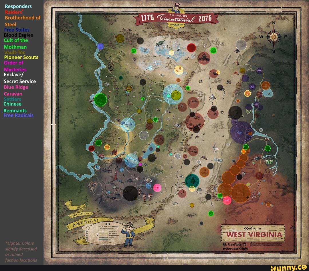 Fallout 76 Updates a faction Presence map (base gameWild Appalachia