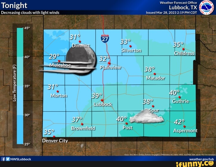Tonight Decreasing clouds with light winds Issued Mar 28, 2023 PM CDT I ...