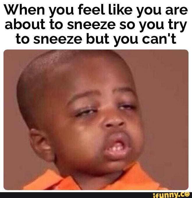 When you feel like you are about to sneeze so you try to sneeze but you