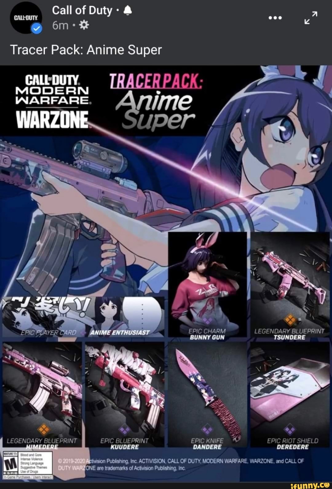 Call Of Duty A Om Tracer Pack Anime Super Call Duty Modern Tracer Pack Modern Warzone Warfare Nime Bunny Epic Charm Legendary Blueprint Tsundere Ii Legendary Blueprint Epic Blueprint Epic Knife Epic