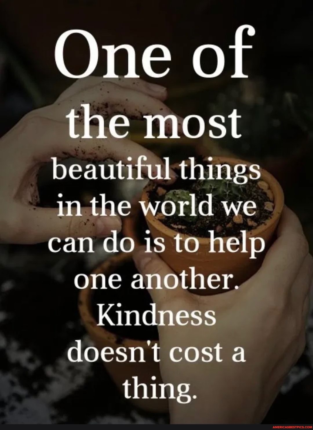 One of
the most
beautiful things in the world we can do is to help one another.
Kindness doesn't cost a thing.