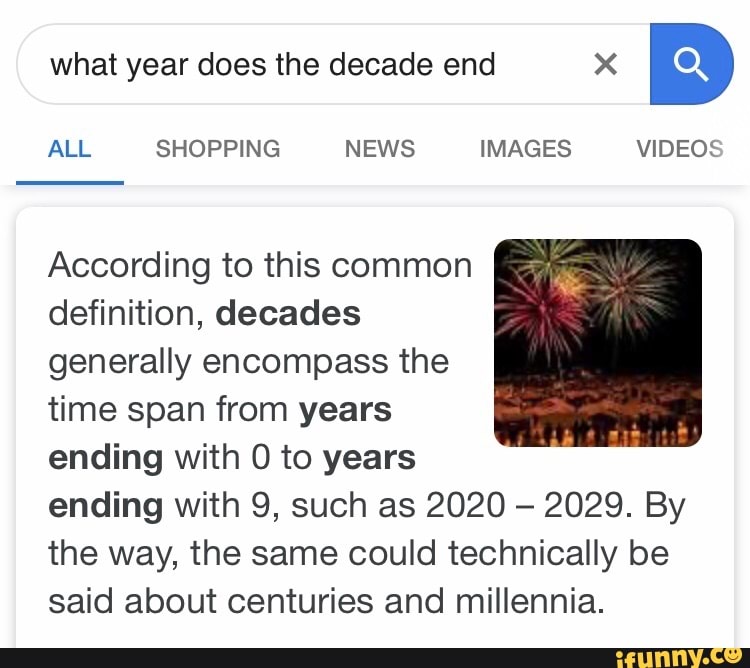 the end of decades