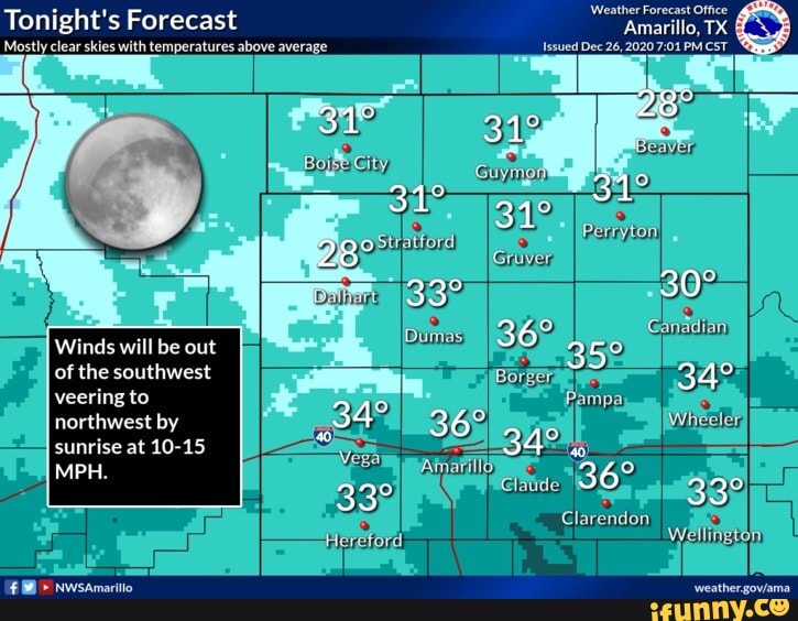 Tonight's Forecast Mostly clear skies with temperatures above average Weather Forecast Office