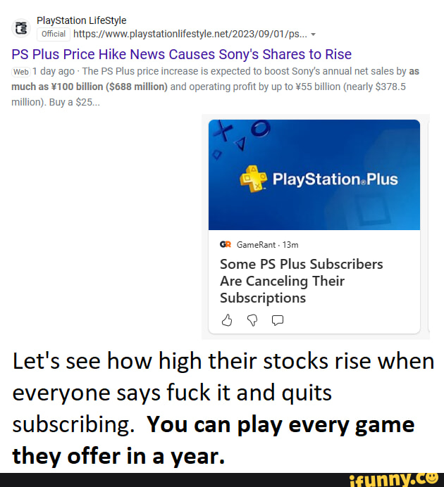 Sony's shares increase following PlayStation Plus price hike