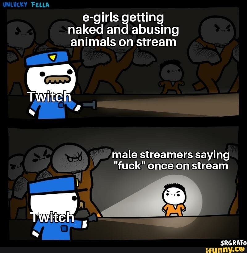 naked and abusing
animals on stream
male streamers saying
"fuck" once/on stream