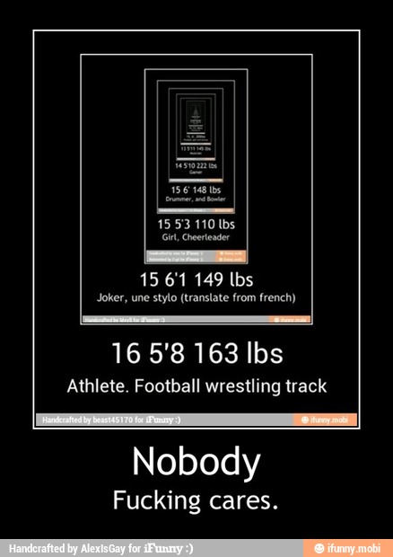 Nobody
Fucking cares.