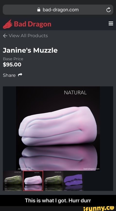 ﬂ bad-dragon.com Janine’s Muzzle Ease Price $95.00 Share " This is wha...