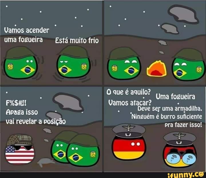 Vamos acender uma fogueira Está muito frio
lo?
Vamos afacar?
Apaga isso Deve afaçar? ser uma armadilha.
Uma
Ninguém é burro suficiente pra fazer isso!
Vai revelar a posição