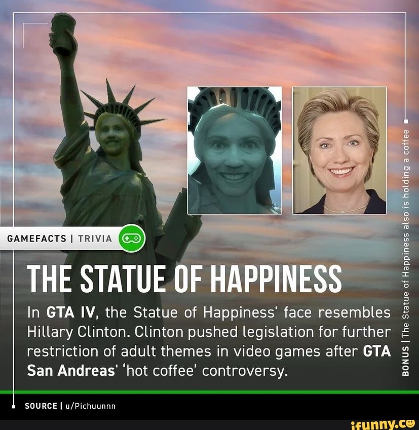 The Amefacts I Statue Trivia Of Happiness In Gta Iv The Statue Of Happiness Face Resembles