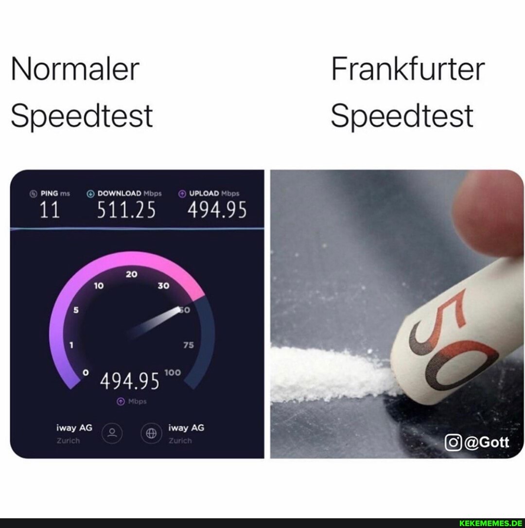 Normaler Frankfurter
Speedtest Speedtest