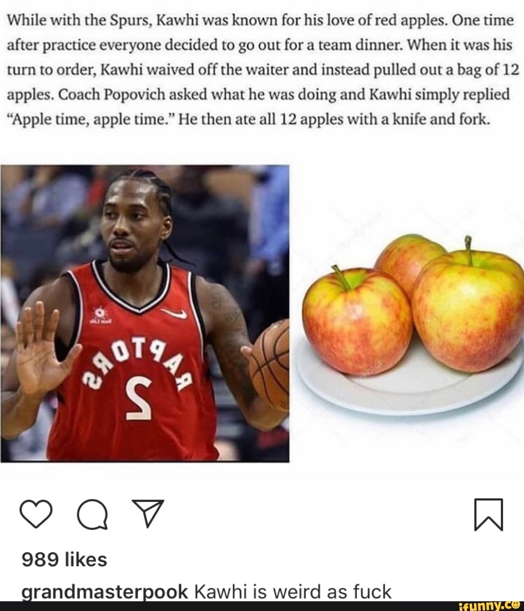 kawhi apples