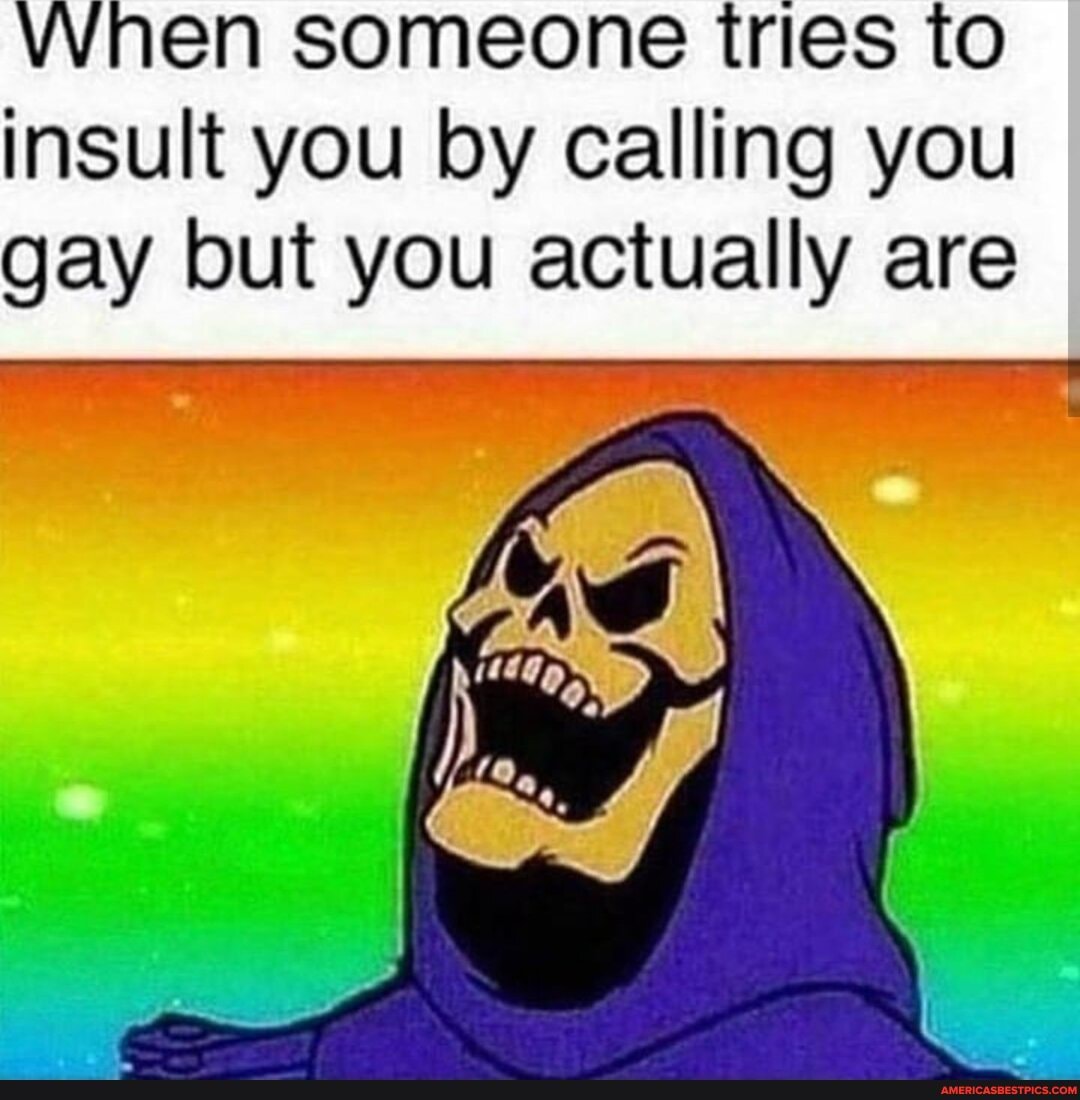 Wnen someone tries to insult you by calling you gay but you actually are