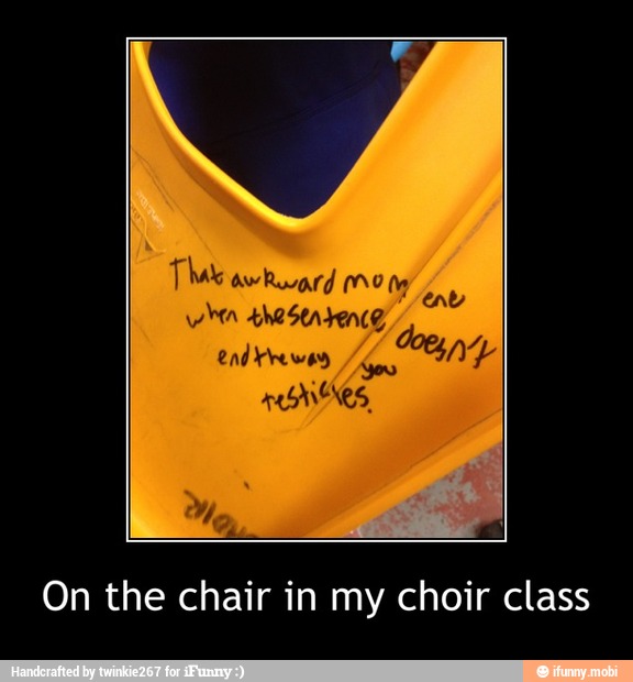 On the chair in my choir class - On the chair in my choir class
