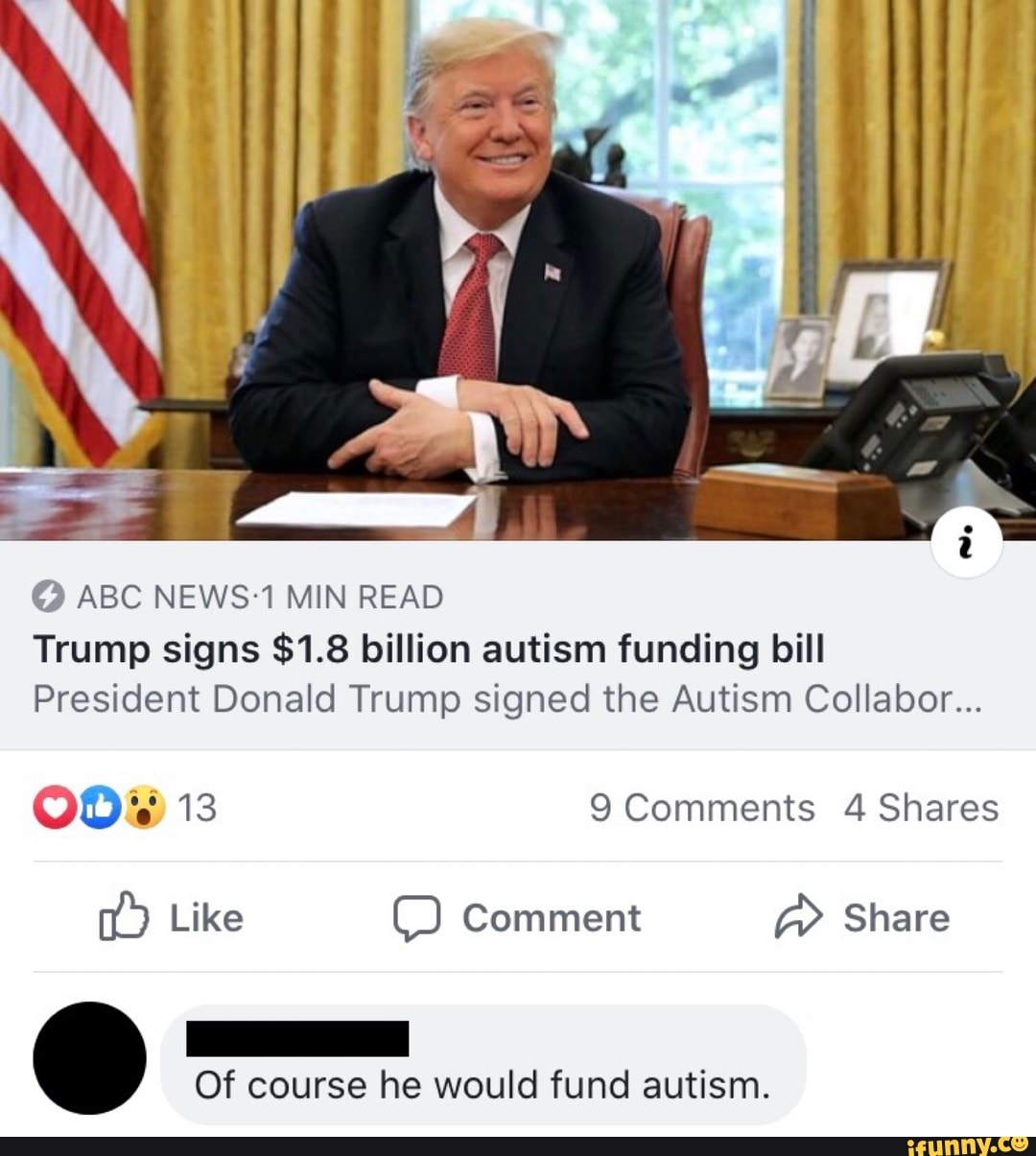 O ABC NEWS'1MIN READ Trump Signs $1.8 Billion Autism Funding Bill ...