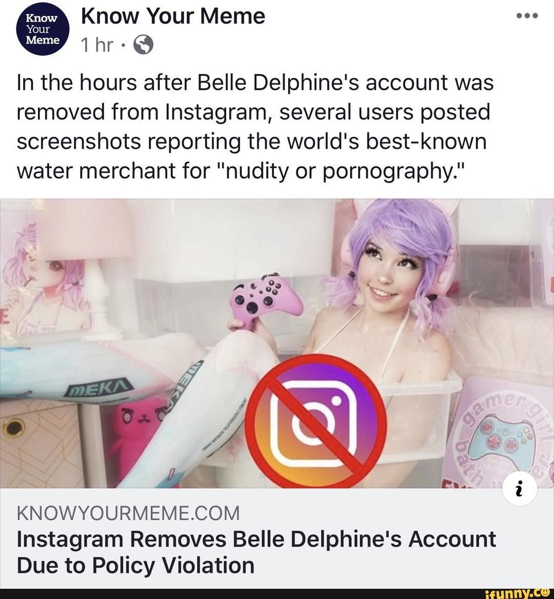 Why has Belle Delphine been removed from Instagram?