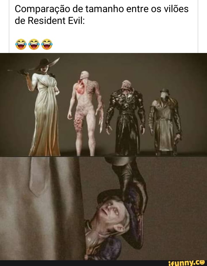 Comparação de tamanho entre os vilões de Resident Evil: