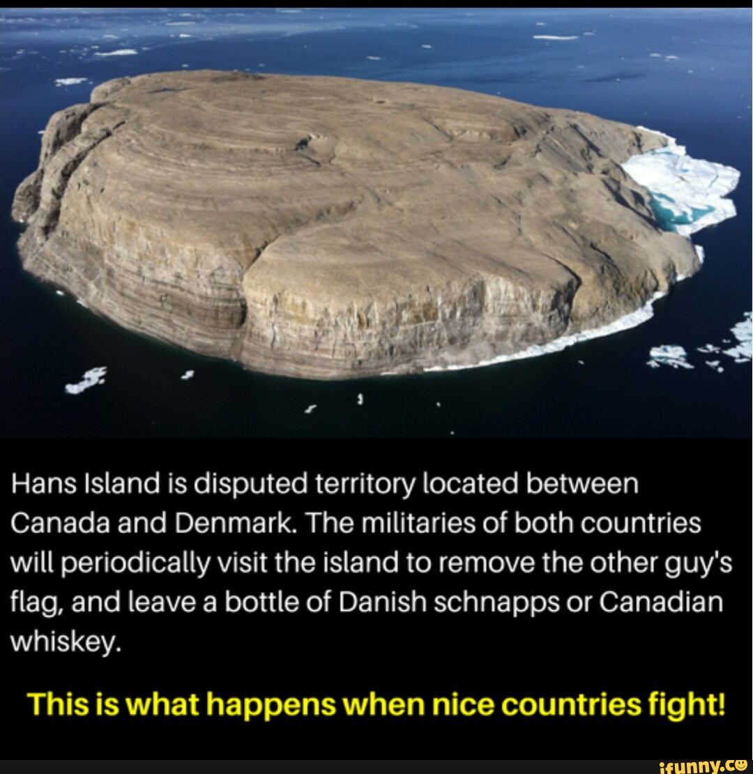 Hans Island is disputed territory located between Canada and Denmark